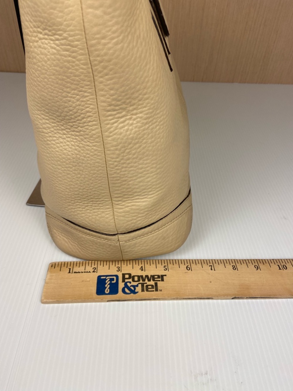 Coach Soho Pebbled Leather Tote Beige O-Ring Buckle Shoulder Bag Work Carryall - Picture 6 of 13